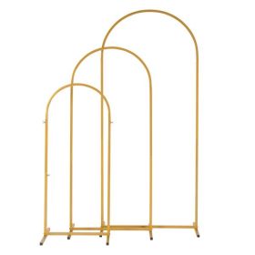 (5.9ft+4.9ft+3.9ft) Three-Piece Set Wedding Arc Top Iron Art Wedding Iron Arch Gold