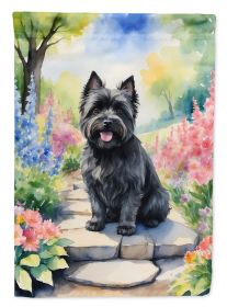 Cairn Terrier Spring Path Garden Flag Mailbox Flag Decorative Yard Flag Banner Outside Patio Artwork Yard Flower Beds, Garden Size, Multicolor