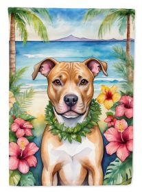 Pit Bull Terrier Luau Garden Flag Mailbox Flag Decorative Yard Flag Banner Outside Patio Artwork Yard Flower Beds, Garden Size, Multicolor