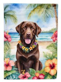 Chocolate Labrador Retriever Luau Garden Flag Mailbox Flag Decorative Yard Flag Banner Outside Patio Artwork Yard Flower Beds, Garden Size, Multi