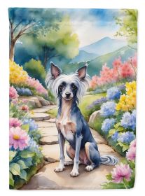 Chinese Crested Spring Path Garden Flag Mailbox Flag Decorative Yard Flag Banner Outside Patio Artwork Yard Flower Beds, Garden Size, Multicolor