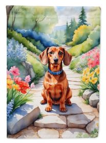 Dachshund Spring Path Garden Flag Mailbox Flag Decorative Yard Flag Banner Outside Patio Artwork Yard Flower Beds, Garden Size, Multicolor