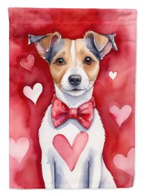 Jack Russell Terrier My Valentine Garden Flag Mailbox Flag Decorative Yard Flag Banner Outside Patio Artwork Yard Flower Beds, Garden Size, Multi