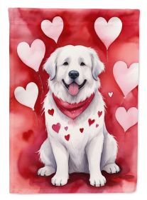 Great Pyrenees My Valentine Garden Flag Mailbox Flag Decorative Yard Flag Banner Outside Patio Artwork Yard Flower Beds, Garden Size, Multicolor