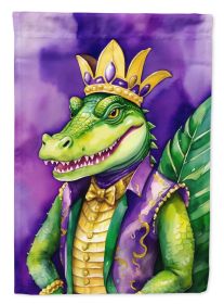 Alligator King of Mardi Gras Garden Flag Mailbox Flag Decorative Yard Flag Banner Outside Patio Artwork Yard Flower Beds, Garden Size, Multicolor