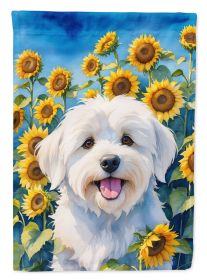 Coton de Tulear in Sunflowers Garden Flag Mailbox Flag Decorative Yard Flag Banner Outside Patio Artwork Yard Flower Beds, Garden Size, Multicolo