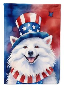 American Eskimo Patriotic American Garden Flag Mailbox Flag Decorative Yard Flag Banner Outside Patio Artwork Yard Flower Beds, Garden Size