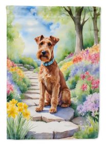 Irish Terrier Spring Path Garden Flag Mailbox Flag Decorative Yard Flag Banner Outside Patio Artwork Yard Flower Beds, Garden Size, Multicolor