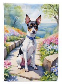 Rat Terrier Spring Path Garden Flag Mailbox Flag Decorative Yard Flag Banner Outside Patio Artwork Yard Flower Beds, Garden Size, Multicolor