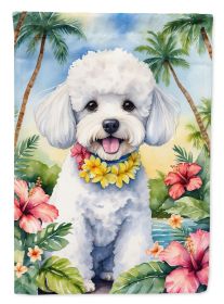 Bichon Frise Luau Garden Flag Mailbox Flag Decorative Yard Flag Banner Outside Patio Artwork Yard Flower Beds, Garden Size, Multicolor