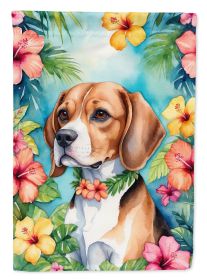 Beagle Luau Garden Flag Mailbox Flag Decorative Yard Flag Banner Outside Patio Artwork Yard Flower Beds, Garden Size, Multicolor