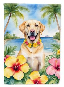 Yellow Labrador Retriever Luau Garden Flag Mailbox Flag Decorative Yard Flag Banner Outside Patio Artwork Yard Flower Beds, Garden Size, Multicol
