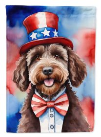 Labradoodle Patriotic American Garden Flag Mailbox Flag Decorative Yard Flag Banner Outside Patio Artwork Yard Flower Beds, Garden Size, Multicol