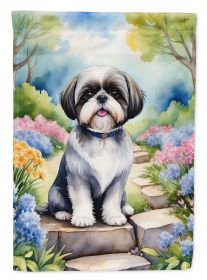Shih Tzu Spring Path Garden Flag Mailbox Flag Decorative Yard Flag Banner Outside Patio Artwork Yard Flower Beds, Garden Size, Multicolor