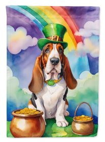 Basset Hound St Patrick's Day Garden Flag Mailbox Flag Decorative Yard Flag Banner Outside Patio Artwork Yard Flower Beds, Garden Size, Multicolo