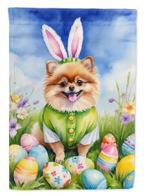 Pomeranian Easter Egg Hunt Garden Flag Mailbox Flag Decorative Yard Flag Banner Outside Patio Artwork Yard Flower Beds, Garden Size, Multicolor