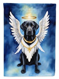 Black Labrador Retriever My Angel House Flag Large Porch Sleeve Pole Decorative Outside Yard Banner Artwork Wall Hanging, Polyester, House Size