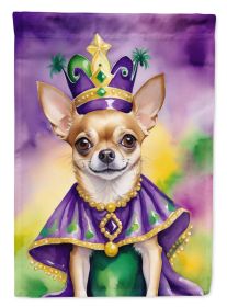 Chihuahua King of Mardi Gras Garden Flag Mailbox Flag Decorative Yard Flag Banner Outside Patio Artwork Yard Flower Beds, Garden Size, Multicolor