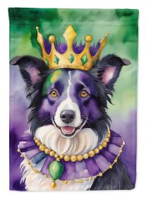 Border Collie King of Mardi Gras Garden Flag Mailbox Flag Decorative Yard Flag Banner Outside Patio Artwork Yard Flower Beds, Garden Size, Multic
