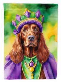 Irish Setter King of Mardi Gras Garden Flag Mailbox Flag Decorative Yard Flag Banner Outside Patio Artwork Yard Flower Beds, Garden Size, Multico