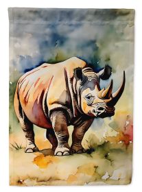 Rhinoceros Garden Flag Mailbox Flag Decorative Yard Flag Banner Outside Patio Artwork Yard Flower Beds, Garden Size, Multicolor