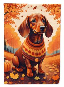 Dachshund Fall Garden Flag Mailbox Flag Decorative Yard Flag Banner Outside Patio Artwork Yard Flower Beds, Garden Size, Multicolor
