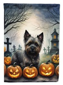 Cairn Terrier Spooky Halloween Garden Flag Mailbox Flag Decorative Yard Flag Banner Outside Patio Artwork Yard Flower Beds, Garden Size, Multicol