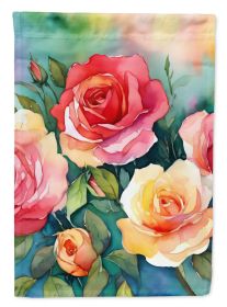 Oklahoma Roses in Watercolor Garden Flag Mailbox Flag Decorative Yard Flag Banner Outside Patio Artwork Yard Flower Beds, Garden Size, Multicolor