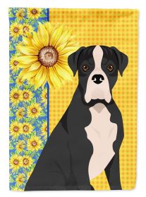 Summer Sunflowers Natural Eared Black Boxer Garden Flag Mailbox Flag Decorative Yard Flag Banner Outside Patio Artwork Yard Flower Beds, Garden S