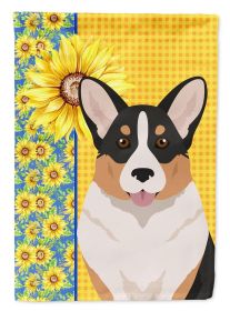 Summer Sunflowers Tricolor Cardigan Corgi Garden Flag Mailbox Flag Decorative Yard Flag Banner Outside Patio Artwork Yard Flower Beds, Garden Siz