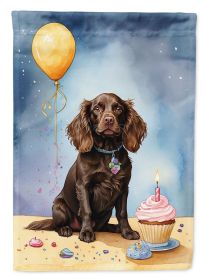 Boykin Spaniel Happy Birthday Garden Flag Mailbox Flag Decorative Yard Flag Banner Outside Patio Artwork Yard Flower Beds, Garden Size, Multicolo