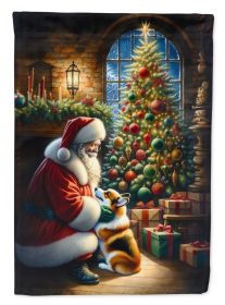 Corgi and Santa Claus House Flag Large Porch Sleeve Pole Decorative Outside Yard Banner Artwork Wall Hanging, Polyester, House Size, Multicolor (Default: Default)
